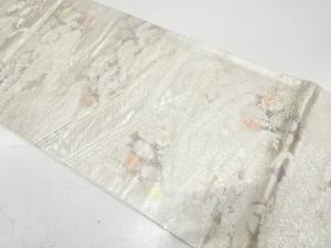 橋に笠松・流水模様織り出し　袋帯